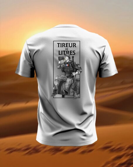 T-SHIRT BLANC "TIREUR DE LITRE"