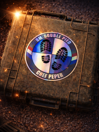 STICKER Holographique BM DOUBLE PIED ( 13 cm )