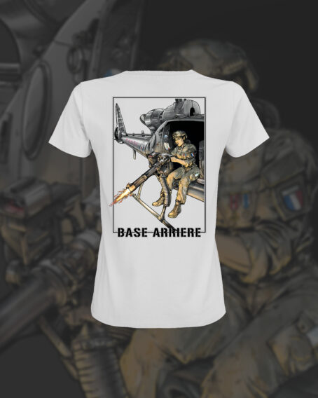 T-SHIRT BLANC POUR FEMME  "LA BASE ARRIERE"