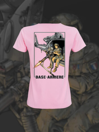 T-SHIRT ROSE POUR FEMME  « LA BASE ARRIERE »
