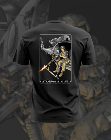 T-SHIRT NOIR POUR HOMME  "LA BASE ARRIERE"