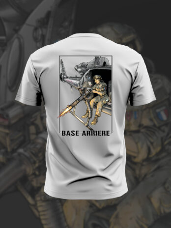 T-SHIRT BLANC POUR HOMME  « LA BASE ARRIERE »