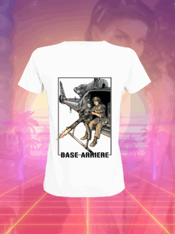 T-SHIRT BLANC POUR FEMME  « LA BASE ARRIERE »