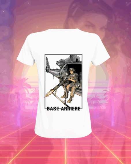 T-SHIRT BLANC POUR FEMME  "LA BASE ARRIERE"