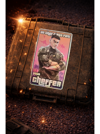 STICKER Holographique “UN CHEF C’EST FAIT POUR CHEFFER”( 14 cm )