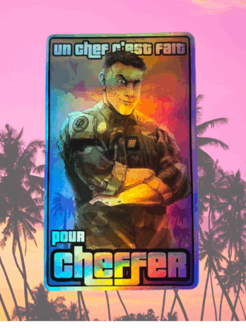 STICKER Holographique UN CHEF C’EST FAIT POUR CHEFFER( 14 cm )