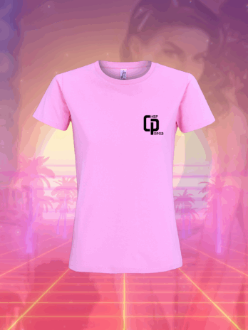 T-SHIRT ROSE POUR FEMME   » TIREUR DE LITRE »
