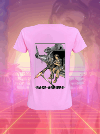 T-SHIRT ROSE POUR FEMME  « LA BASE ARRIERE »