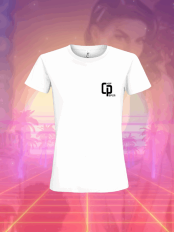 T-SHIRT BLANC POUR FEMME   » TIREUR DE LITRE »