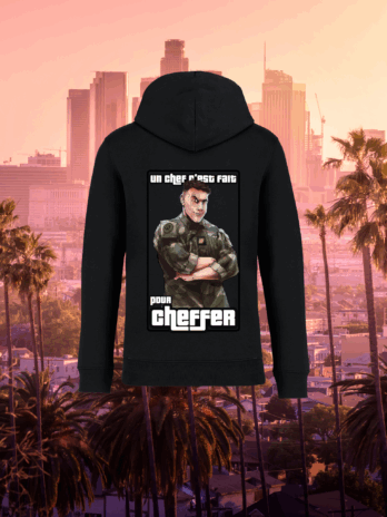 SWEAT NOIR « UN CHEF C’EST FAIT POUR CHEFFER »