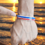 Bracelet Bleu/blanc/rouge "ensemble avec nos blessés"