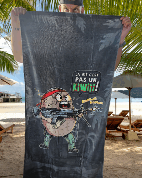 Serviette de plage "la vie c'est pas un kiwi"