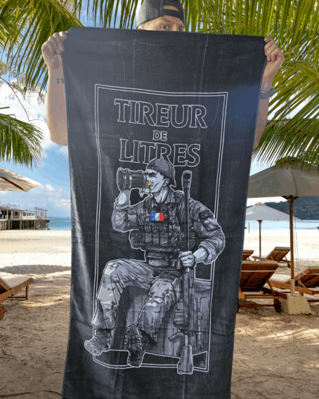 Serviette de plage "Tireur de litre"