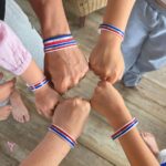 Bracelet Bleu/blanc/rouge "ensemble avec nos blessés"