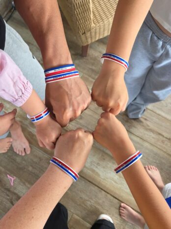 Bracelet Bleu/blanc/rouge « ensemble avec nos blessés »