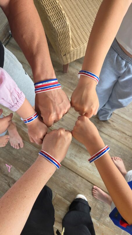 Bracelet Bleu/blanc/rouge "ensemble avec nos blessés"