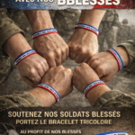 Bracelet Bleu / Blanc / Rouge – “Ensemble avec nos blessés”