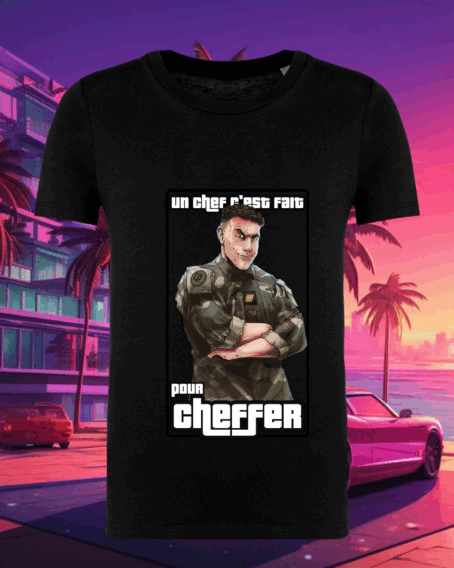 TSHIRT ENFANT "UN CHEF C'EST FAIT POUR CHEFFER"
