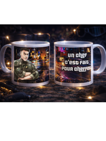 TASSE “UN CHEF C’EST FAIT POUR CHEFFER”orange
