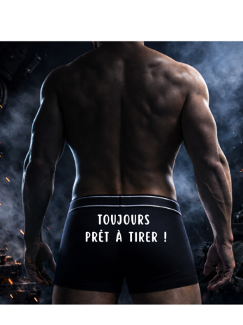 Boxer homme humour “Toujours prêt à tirer” – Boxer original | Chef Peper