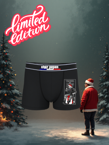 CALEÇON EN EDITION LIMITÉE “TIREUR DE LITRE NOËL”  NOIR