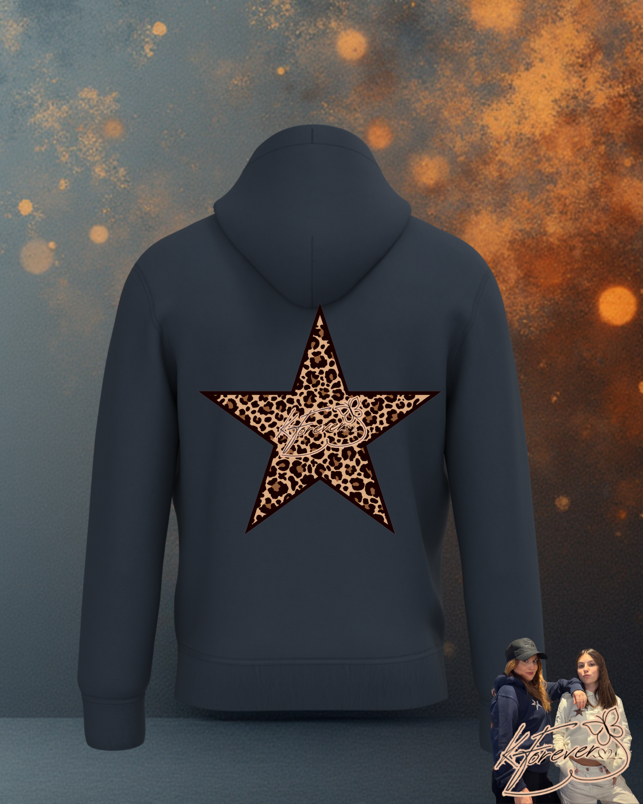 SWEAT KFOREVER “ÉTOILE LÉOPARD” Blue Navy