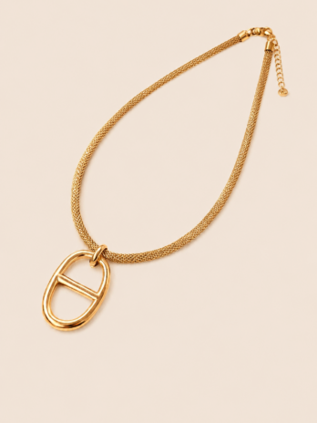 Collier doré avec pendentif graine de café | KF Forever