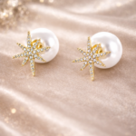 Boucles d’oreilles étoile & perle | KF Forever