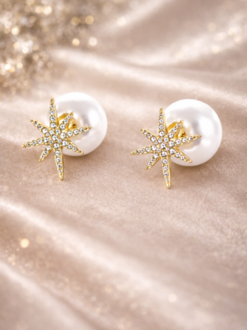 Boucles d’oreilles étoile & perle | KF Forever