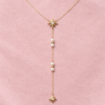 Collier Y doré perles et étoiles | KF Forever