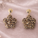 Boucles d’oreilles fleur imprimé léopard – bijou tendance femme | KF Forever
