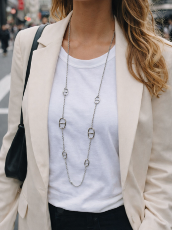 Collier long argent à maillons ovales | KF Forever