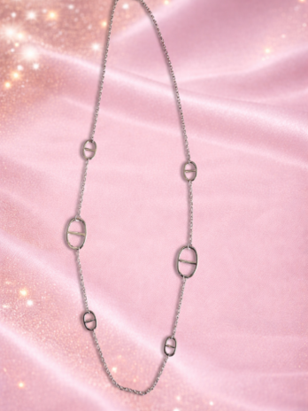 Collier long argent à maillons ovales | KF Forever