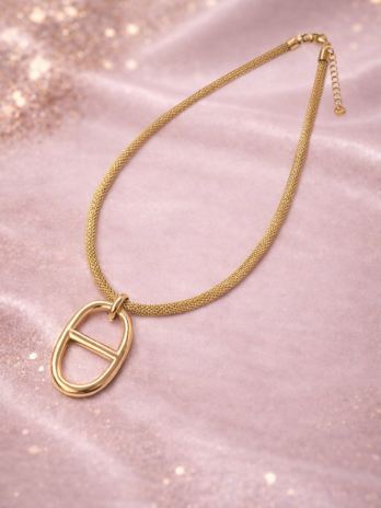 Collier doré avec pendentif graine de café | KF Forever