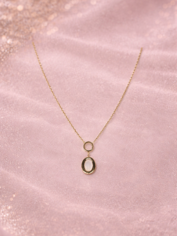 Collier doré double ovale minimaliste – Bijou élégant femme | KF Forever