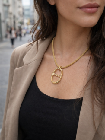 Collier doré avec pendentif graine de café | KF Forever