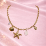 Collier coquillage doré femme – chaîne charms étoile de mer & perles | KF Forever