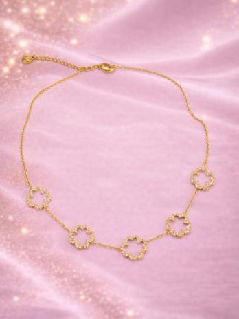 Collier trèfle avec zircon | KF Forever