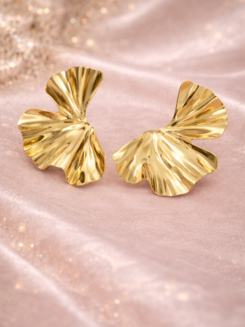 Boucles d’oreilles feuille dorée – Bijou femme élégant et tendance | KF Forever
