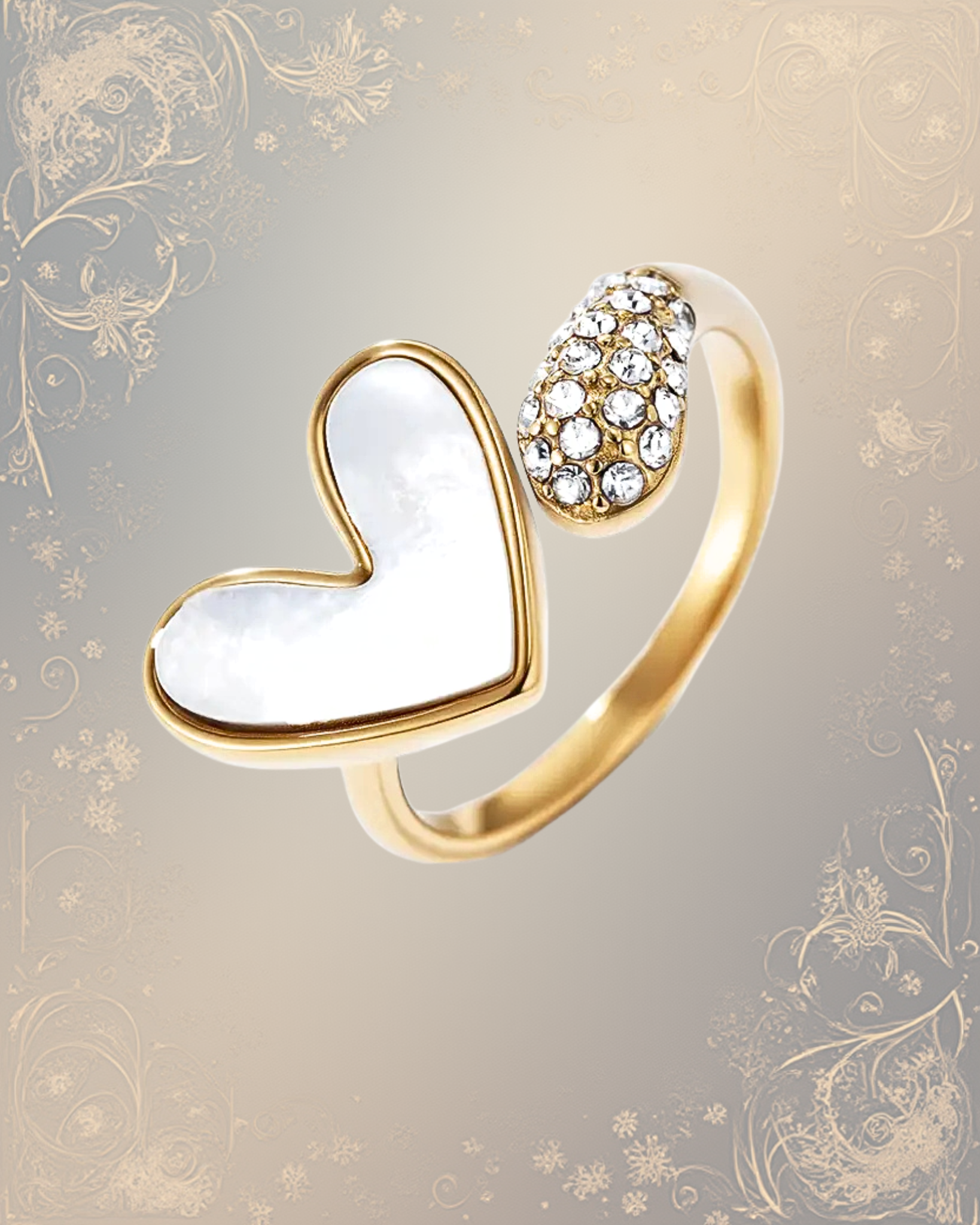 Bague "Cœur Blanc "