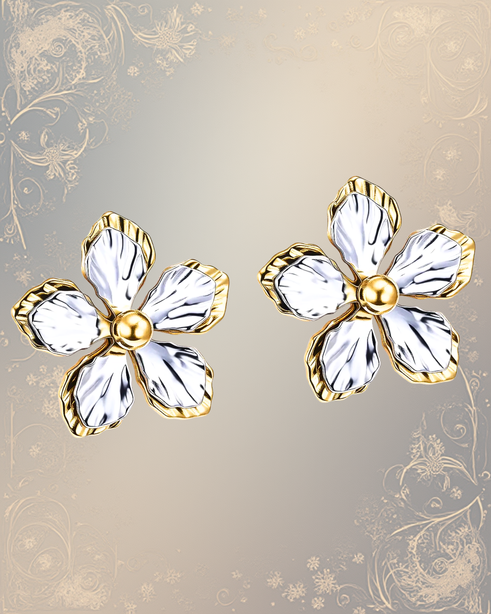 Boucles d’oreilles "Fleur d’Acier"