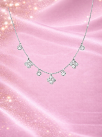 Collier  délicat avec pendentifs scintillants en Zircon | KF Forever