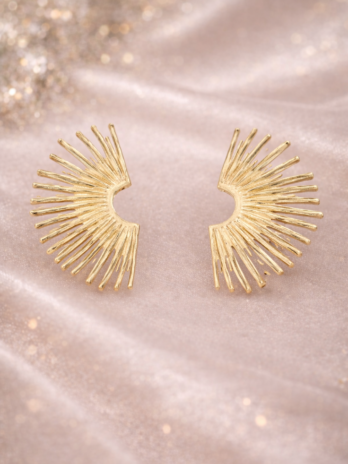 Boucles d’oreilles rayons dorés – design solaire | KF Forever