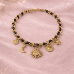 Collier chaîne dorée avec breloques soleil lune étoile | KF Forever