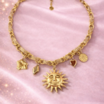 Collier doré soleil avec charms  tendance bohème | KF Forever