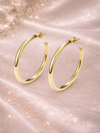 Boucles d’oreilles créoles  – Bijou femme minimaliste tendance | KF Forever