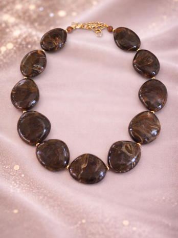 Collier pierres naturelles marron | KF Forever