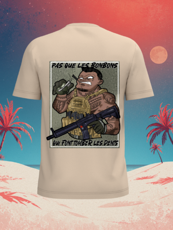 T-SHIRT MIXTE "Y A PAS QUE LES BONBONS QUI FONT TOMBER LES DENTS"