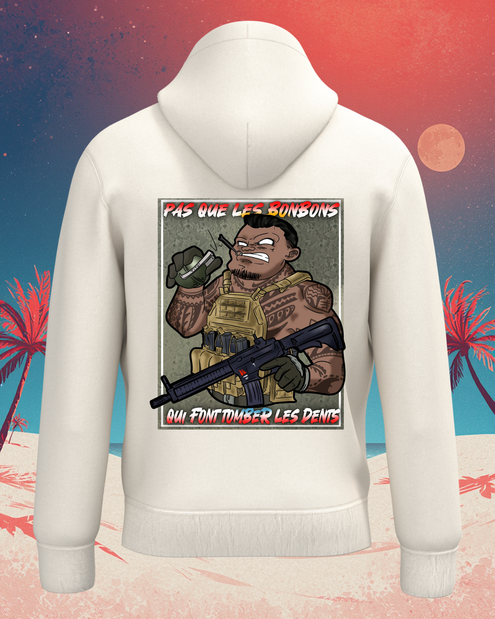 SWEAT MIXTE "Y A PAS QUE LES BONBONS QUI FONT TOMBER LES DENTS" – Image 2