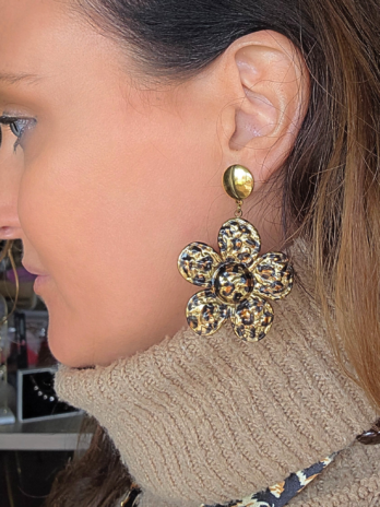 Boucles d’oreilles “Fleur Fauve”